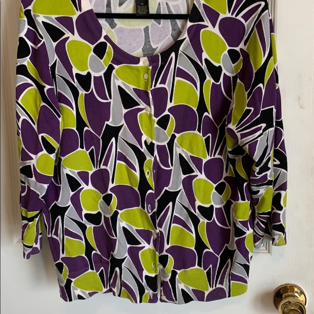Nue options multi coloured button front cardigan